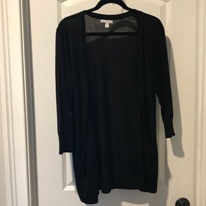 Long Black Cardigan with Pockets
